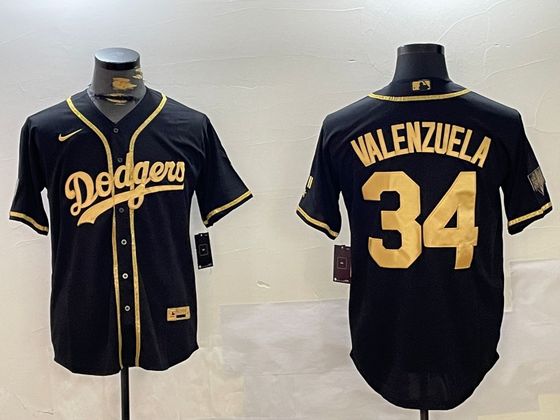 Men's Los Angeles Dodgers Fernando Valenzuela Black Jersey